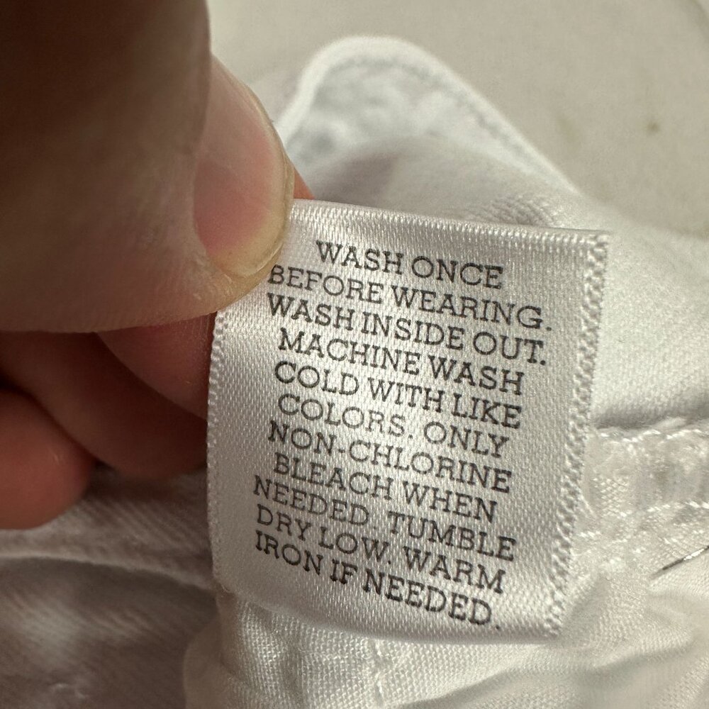 Bleu Womens White Denim Bermuda Shorts Size 10 Cotton/Spandex Blend - Picture 6 of 6